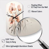 Peach Beige Minimalism Flower - Asymmetric Metal Wall Clock
