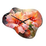 Hibiscus Romantic Impression IV - Asymmetric Metal Wall Clock