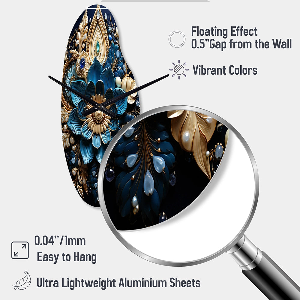 Hinduism Art Sacred Om - Asymmetric Metal Wall Clock