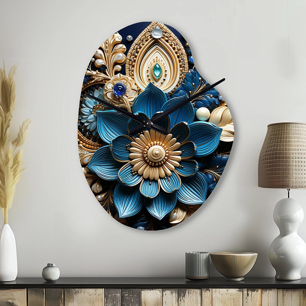 Hinduism Art Sacred Om - Asymmetric Metal Wall Clock