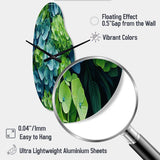 Green Blue Hydrangea Emerald Blooms - Asymmetric Metal Wall Clock