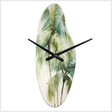 Green Minimalism Palm Trees I - Asymmetric Metal Wall Clock