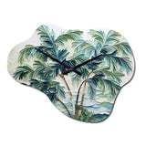 Green Minimalism Palm Trees VII - Asymmetric Metal Wall Clock