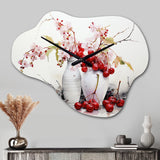 Cherry Simplicity - Asymmetric Metal Wall Clock