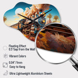 Abstract Colorful Train 1950S I - Asymmetric Metal Wall Clock