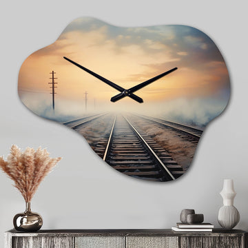 Train Transcendent Tracks - Asymmetric Metal Wall Clock