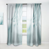 3D Light Blue Abstract Architecture' Modern & Contemporary Curtain 1 Panel Sheer