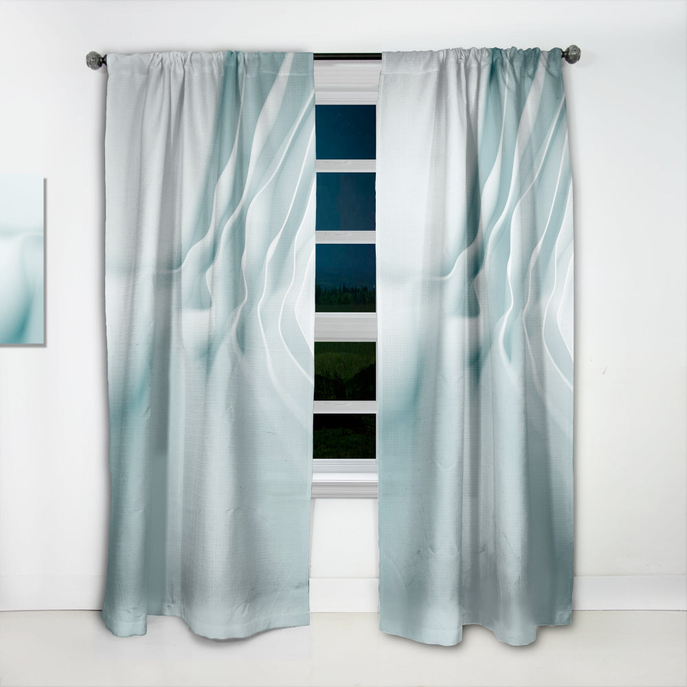 3D Light Blue Abstract Architecture' Modern & Contemporary Curtain 1 Panel Sheer