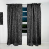 3D leaves in Shades of Black - Modern & Contemporary Curtain - 1 Panel