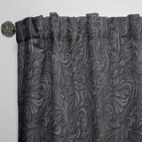 3D leaves in Shades of Black' Modern & Contemporary Curtain 1 Panel Sheer