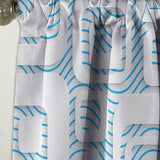 3D White And Blue Pattern I - Mid-Century Modern Curtain - 1 Panel