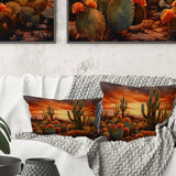 Copper Cactus In Nevada - Cactus Throw Pillow