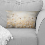 Dandelion Field Breeze - Flower Field Throw Pillow