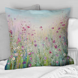 Wild Flowers Meadows - Flower Field Throw Pillow