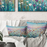Wild Flowers Meadows II - Flower Field Throw Pillow