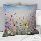 Wild Flowers Meadows III - Flower Field Throw Pillow