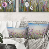 Wild Flowers Meadows III - Flower Field Throw Pillow