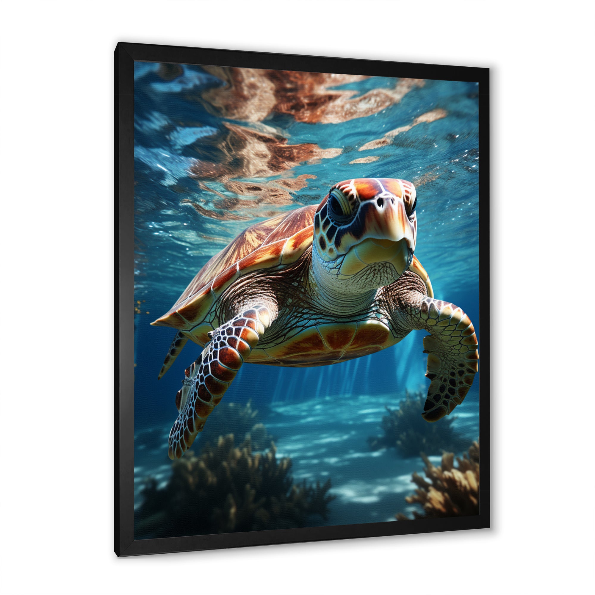 Turtle Aquatic Wanderer in Ocean - Turtle Home Decor Art