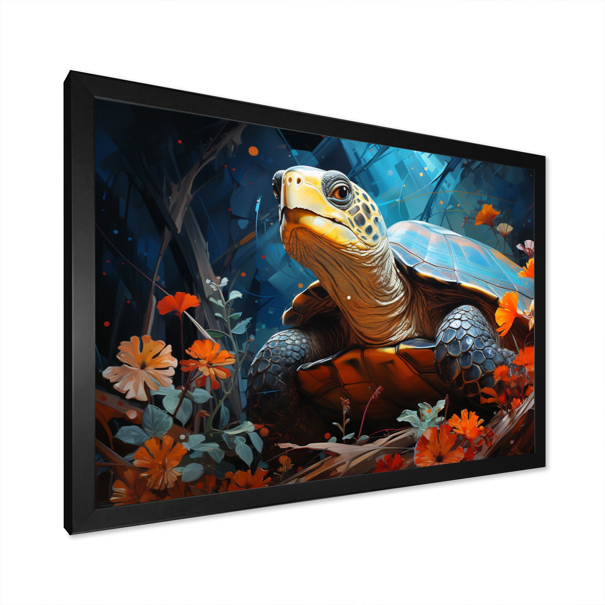 Turtles Journey Floral Collage - Turtle Wall Art Prints