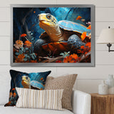 Turtles Journey Floral Collage - Turtle Wall Art Prints