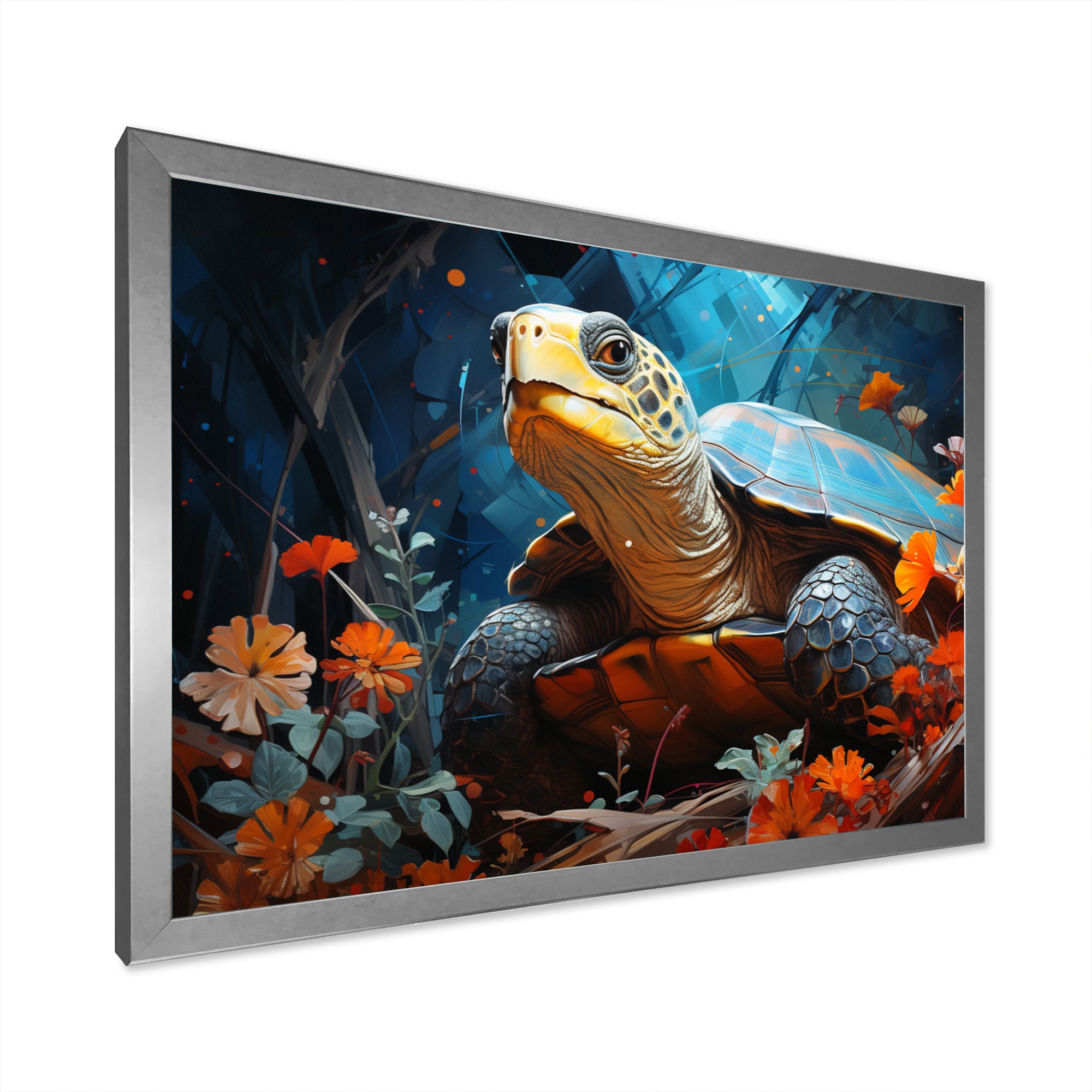Turtles Journey Floral Collage - Turtle Wall Art Prints