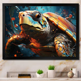 Turtle Journey Geometric - Brown Turtle Wall Art