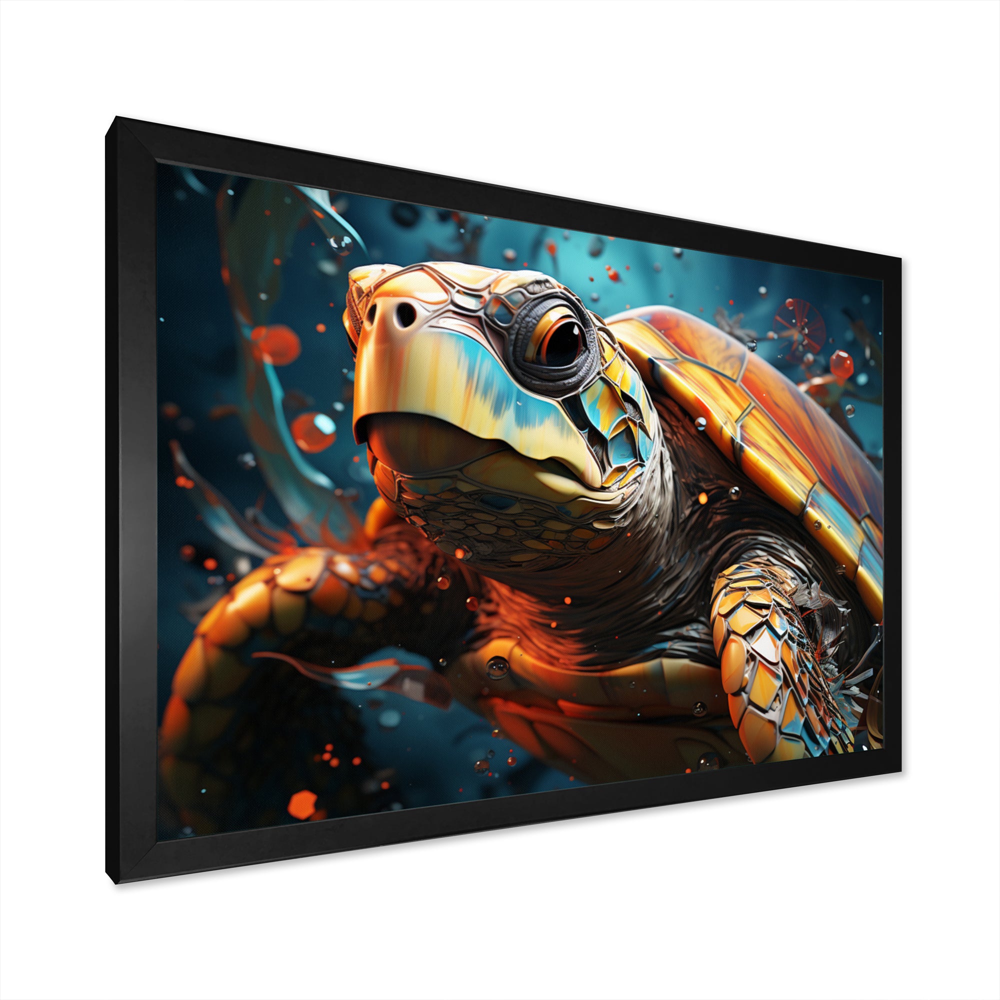 Turtle Journey Geometric - Brown Turtle Wall Art