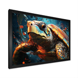 Turtle Journey Geometric - Brown Turtle Wall Art