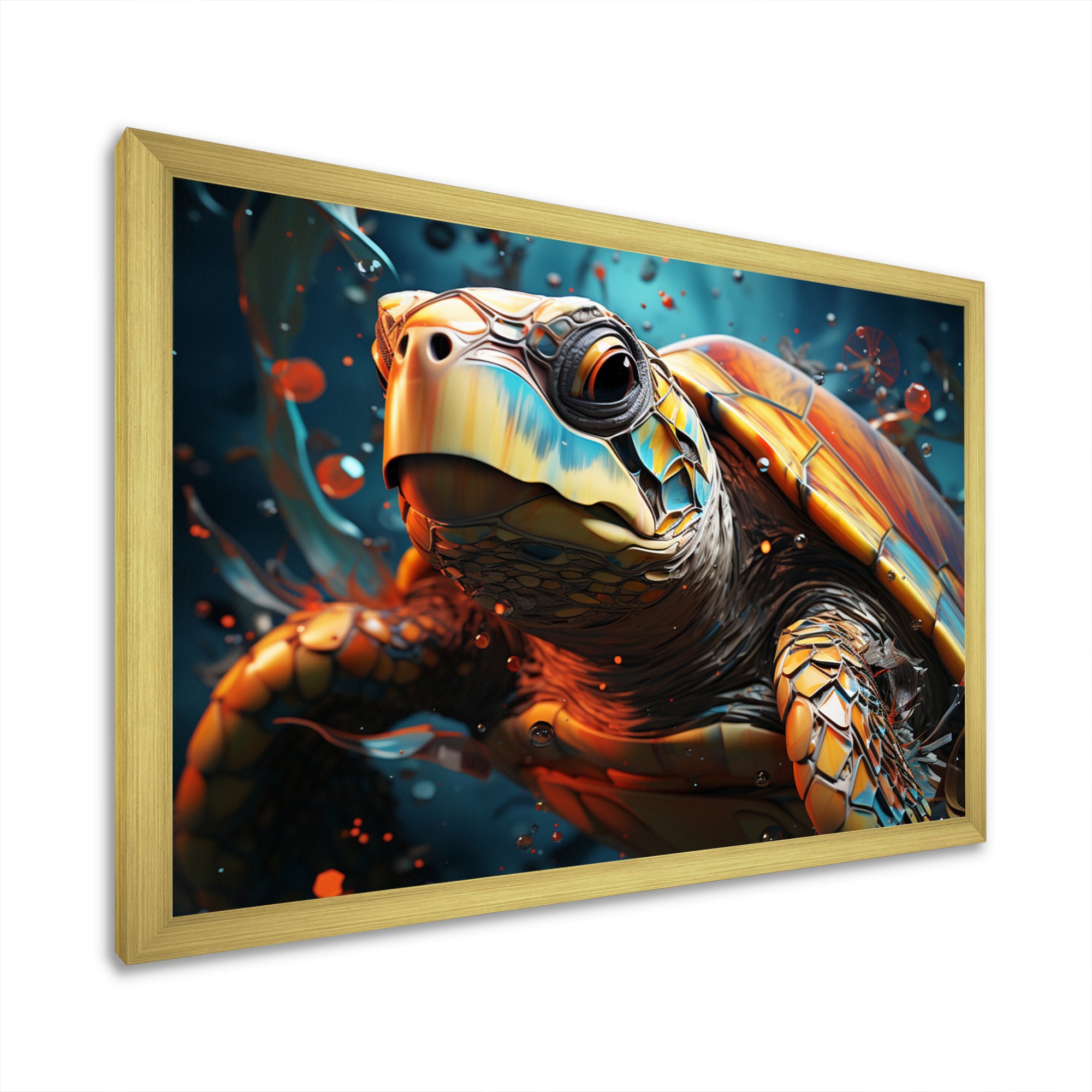 Turtle Journey Geometric - Brown Turtle Wall Art