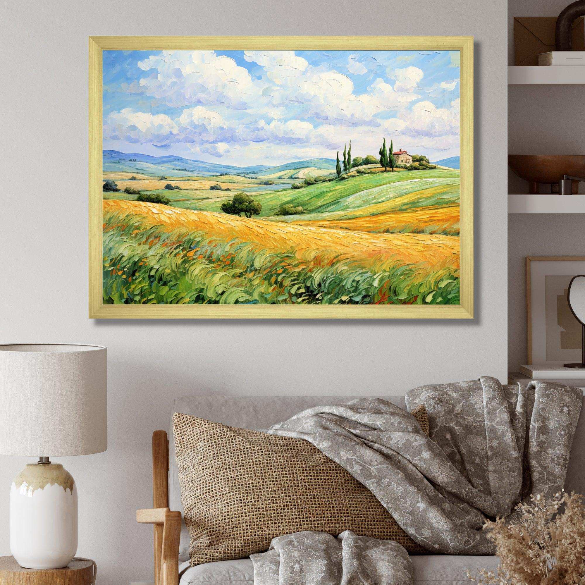 Vangogh Rolling Hills I - Landscapes Canvas Wall Art
