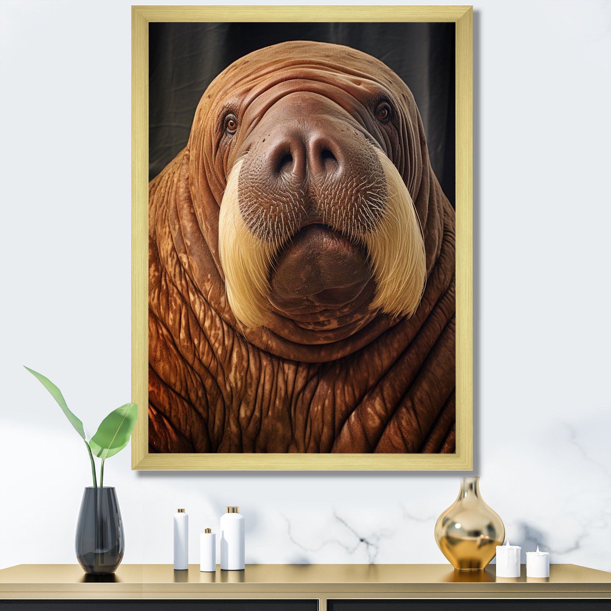 Walrus Ancient Wisdom - Walrus Large Canvas Wall Art