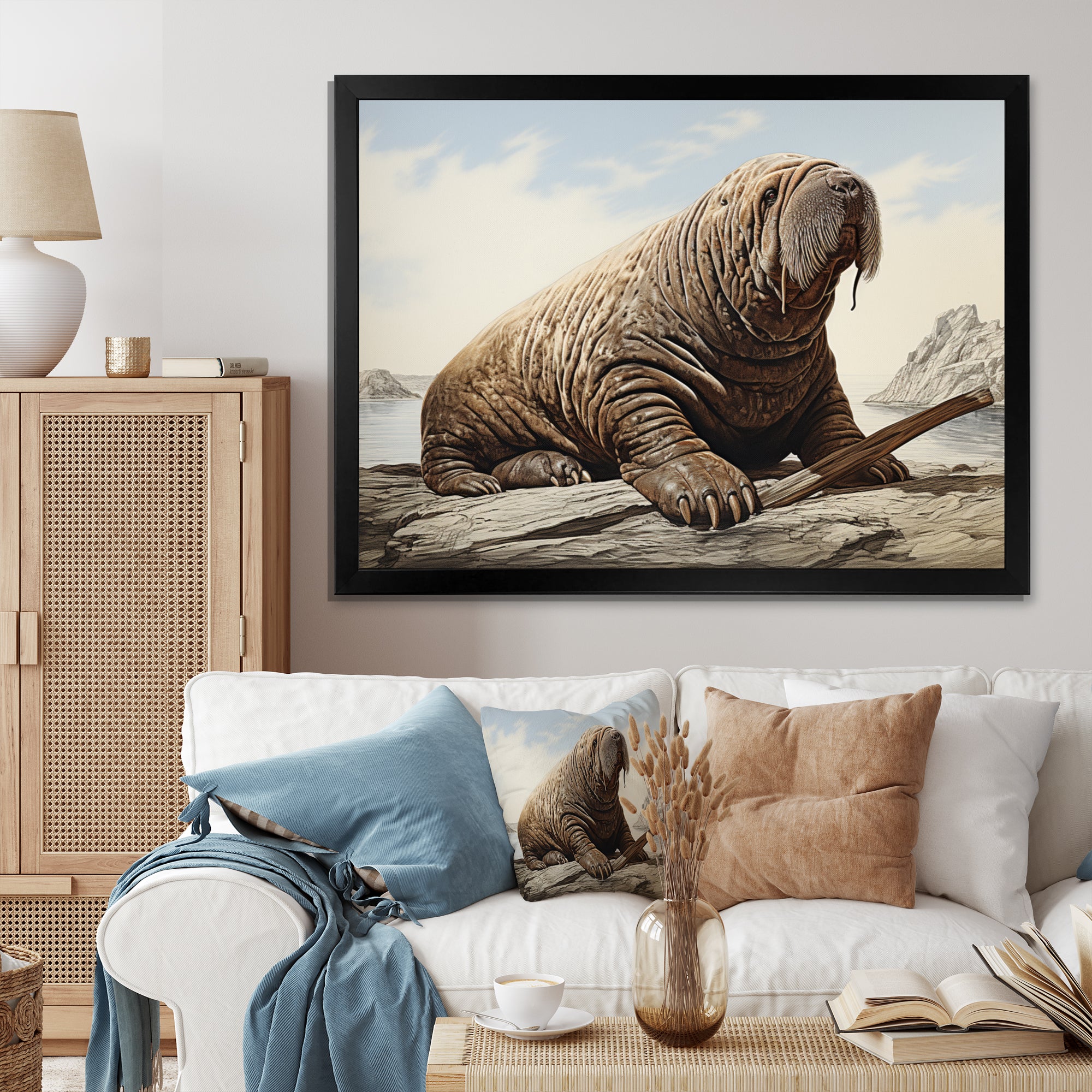 Walrus Regal - Walrus Framed Canvas Art
