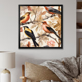 Yellow Black Birds On Trees - Bird Living Room Wall Art