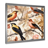 Yellow Black Birds On Trees - Bird Living Room Wall Art
