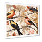 Yellow Black Birds On Trees - Bird Living Room Wall Art