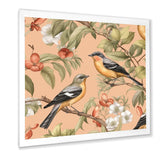 Green Yellow Birds On Trees - Bird Bedroom Wall Art