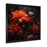 Modern Bluejaybirds On Flower - Bird Canvas Wall Art