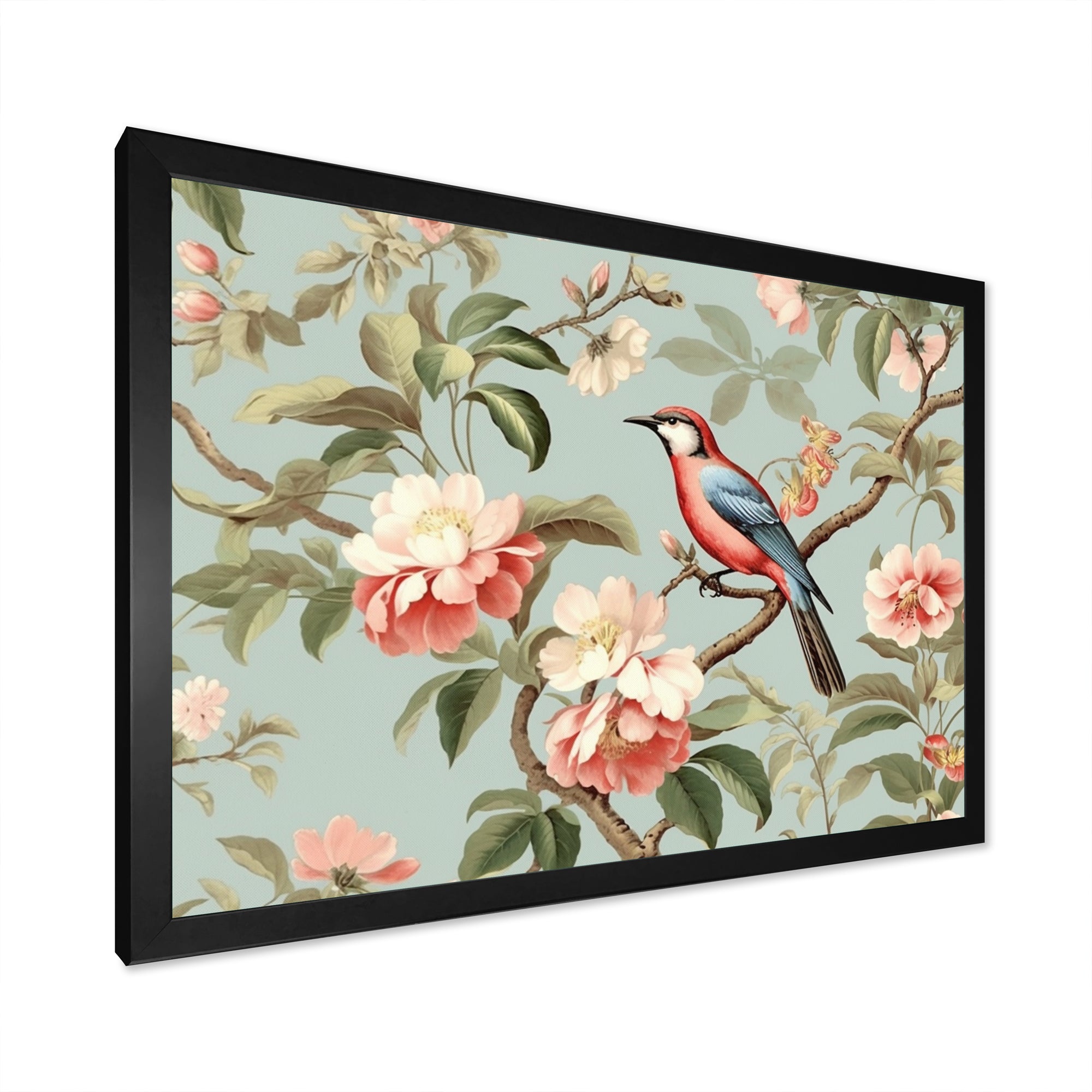 Brown Bird On Floral Trees - Bird Wall Art Prints
