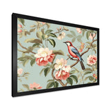 Brown Bird On Floral Trees - Bird Wall Art Prints
