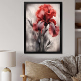 Red Black Iris Petal II - Floral Canvas Wall Art