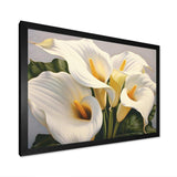 White Green Lily Serenade - Floral Canvas Wall Art