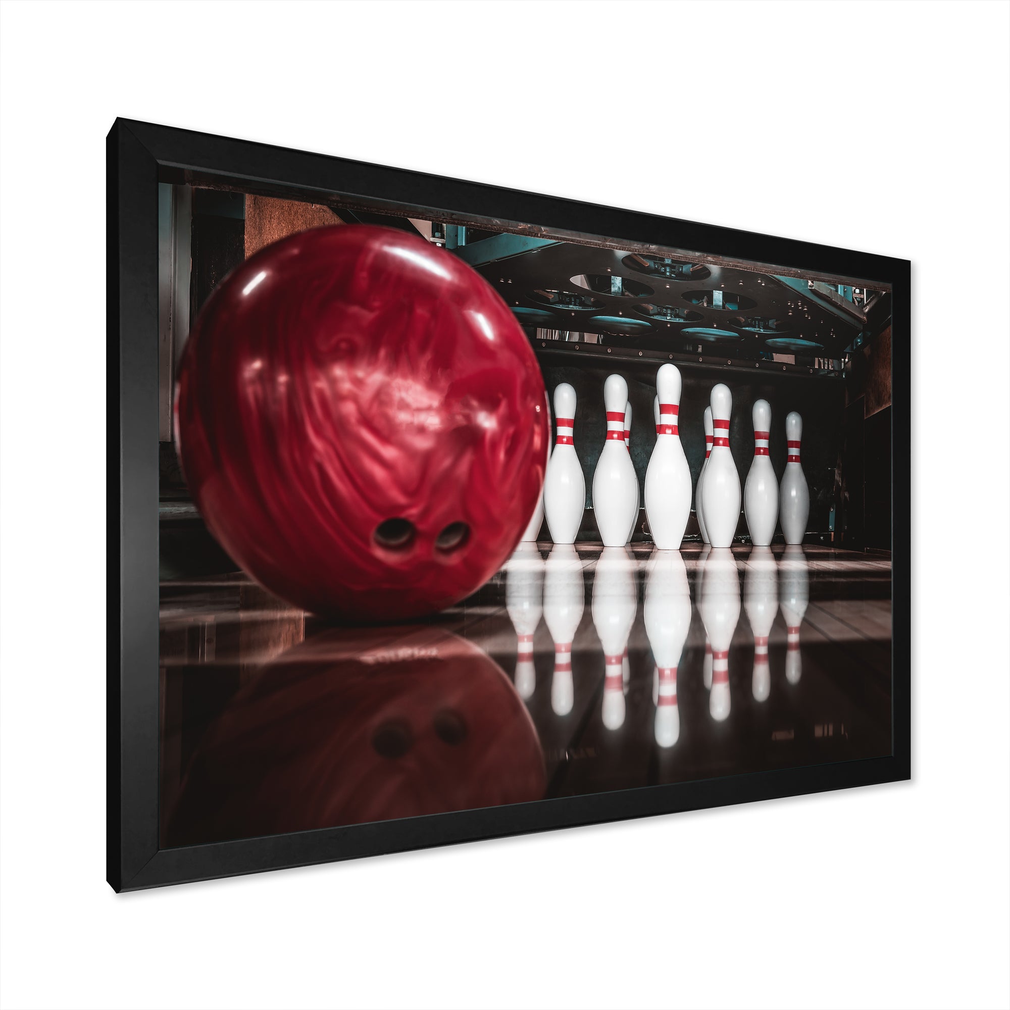 Red Strike Bowling - Bowling Canvas Wall Art