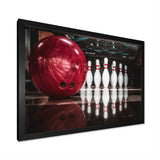 Red Strike Bowling - Bowling Canvas Wall Art