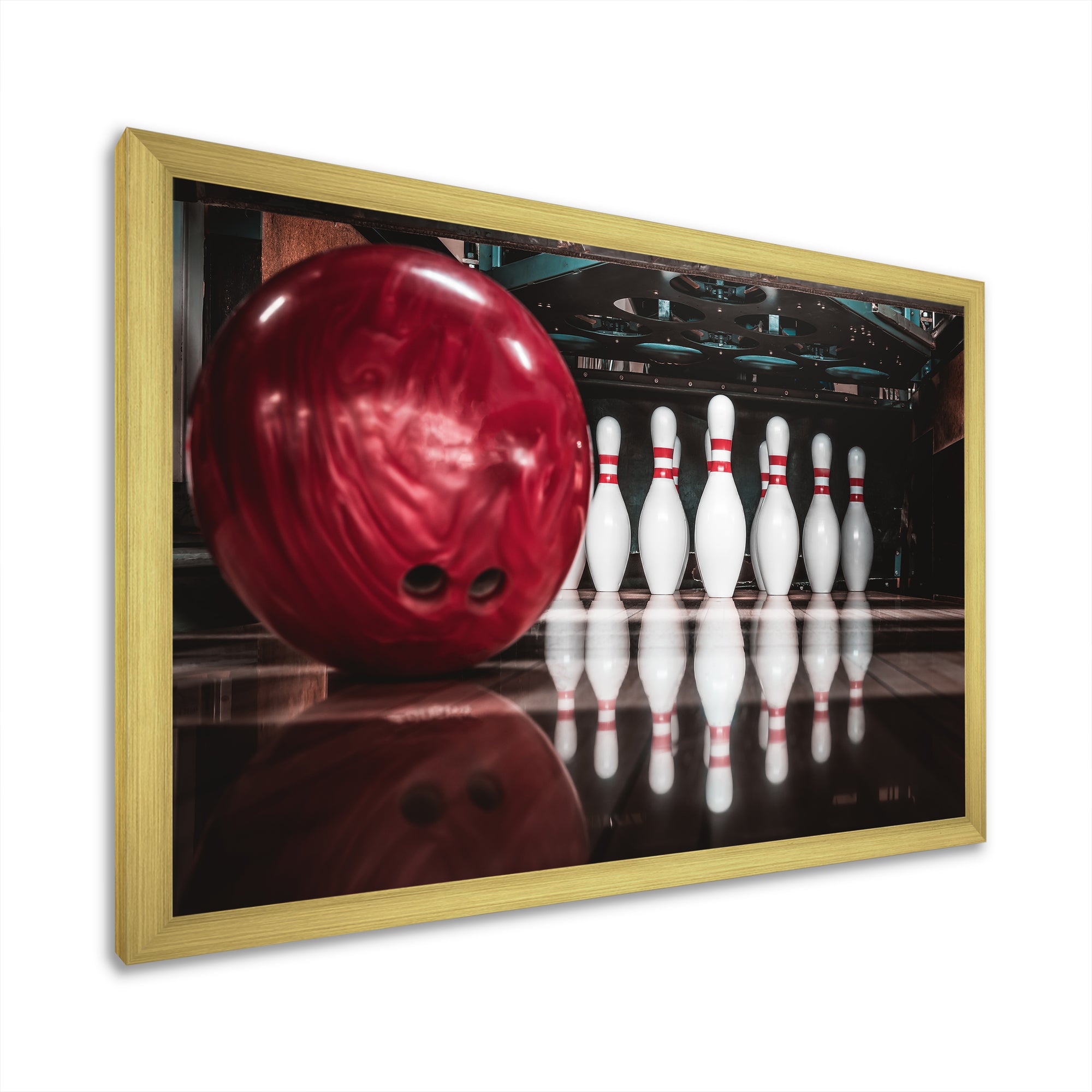 Red Strike Bowling - Bowling Canvas Wall Art