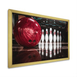 Red Strike Bowling - Bowling Canvas Wall Art