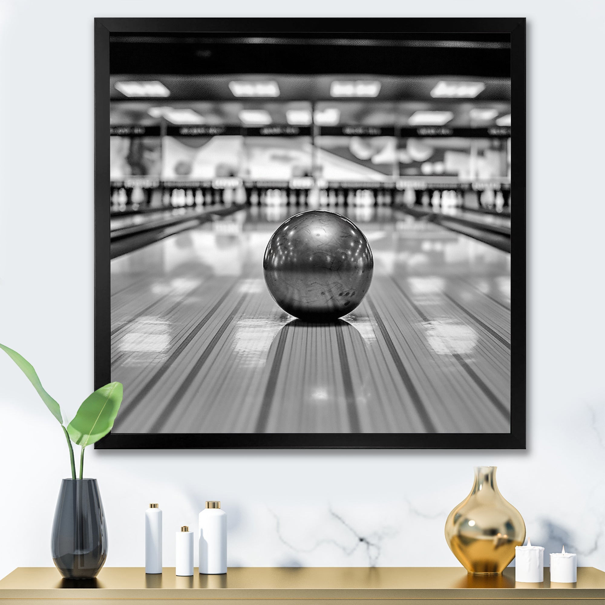 Black And White Bowling Photo - Bowling Canvas Wall Art