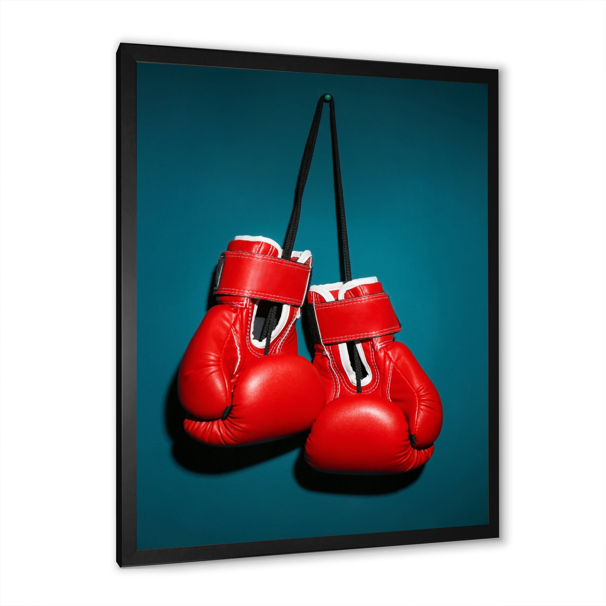 Knockout Red Box Gloves - Sport Boxer Canvas Wall Art