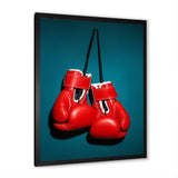 Knockout Red Box Gloves - Sport Boxer Canvas Wall Art