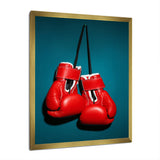 Knockout Red Box Gloves - Sport Boxer Canvas Wall Art