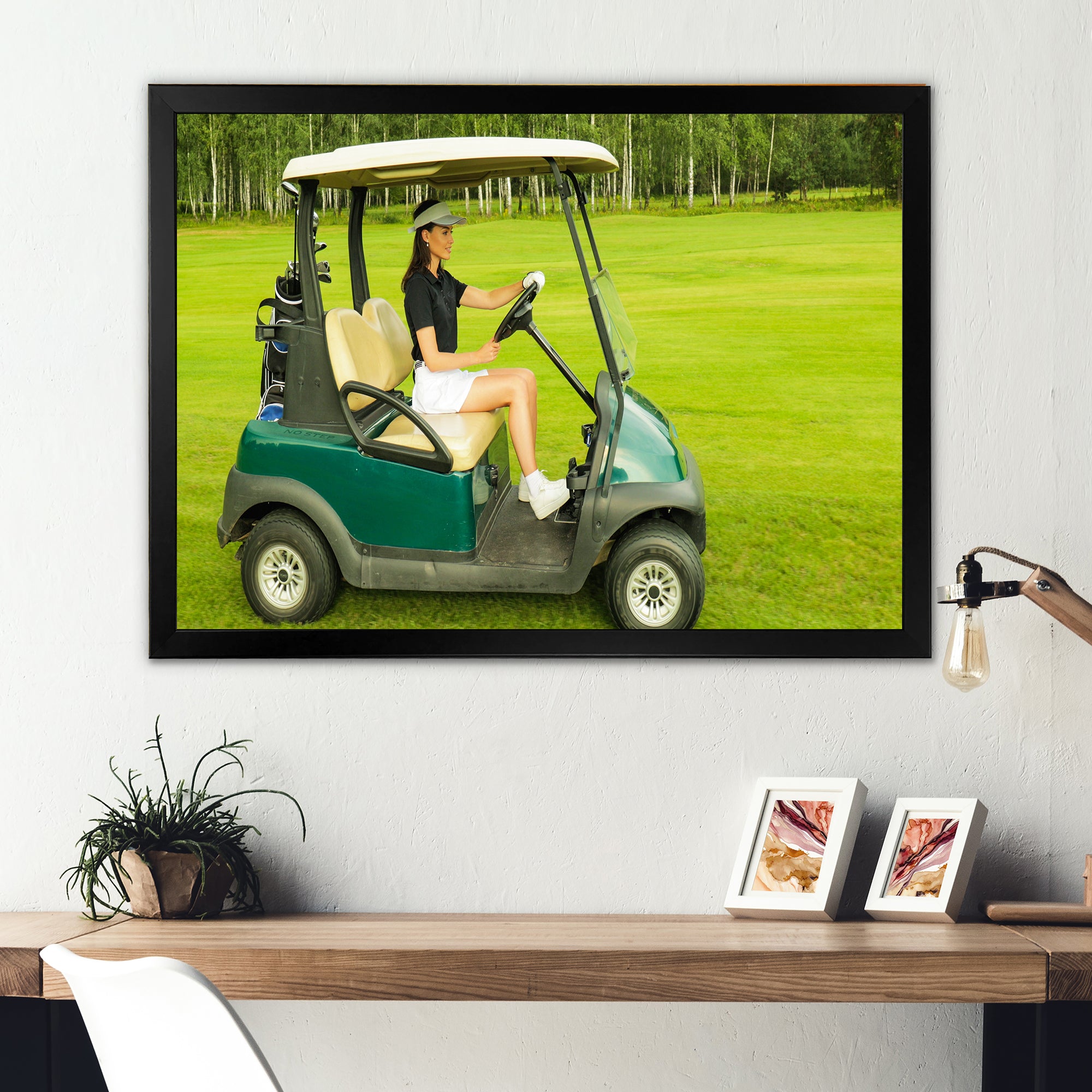 Golf Cart Solitude I - Golf Canvas Wall Art